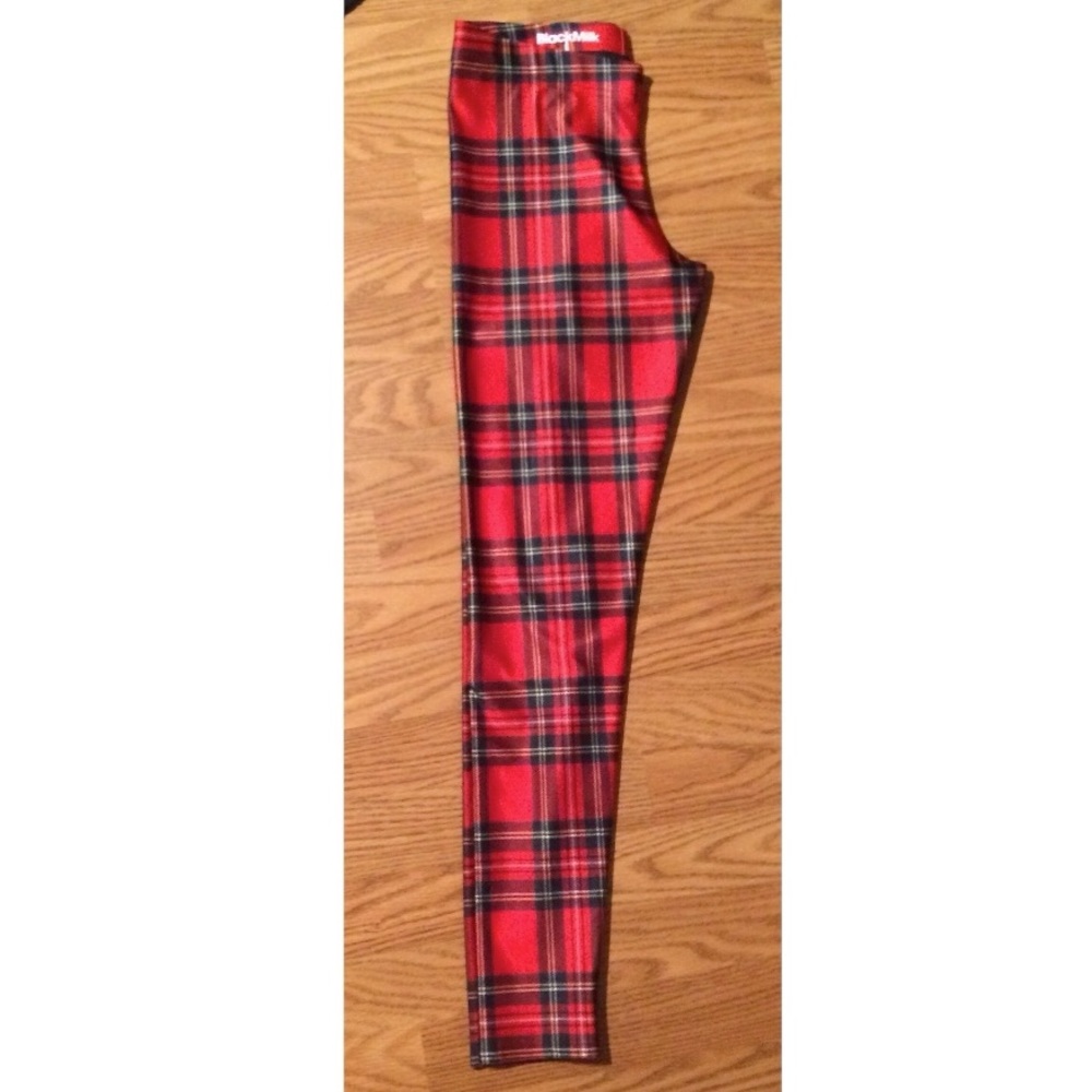 Blackmilk Red Tartan Leggings